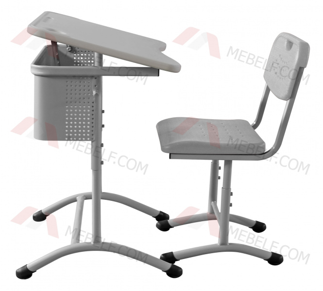 Школьный стол с наклонной столешницей ШСТ15 и стул ШС02, сервй